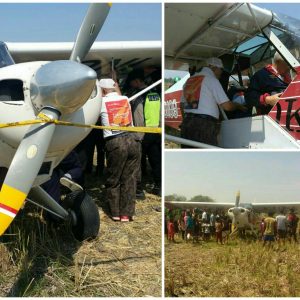 Pendaratan Darurat Pesawat Di Sawah, Gegerkan Warga Ponorogo