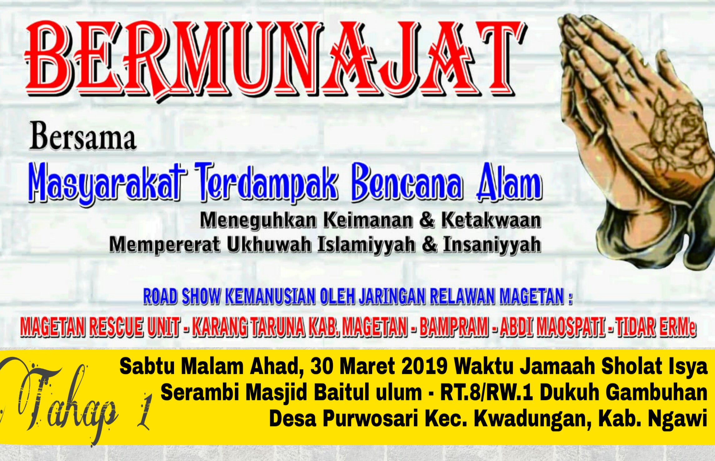 Pilar Kartar Kab.Magetan Gelar Doa Bersama Dan Salurkan Bantuan Korban Banjir