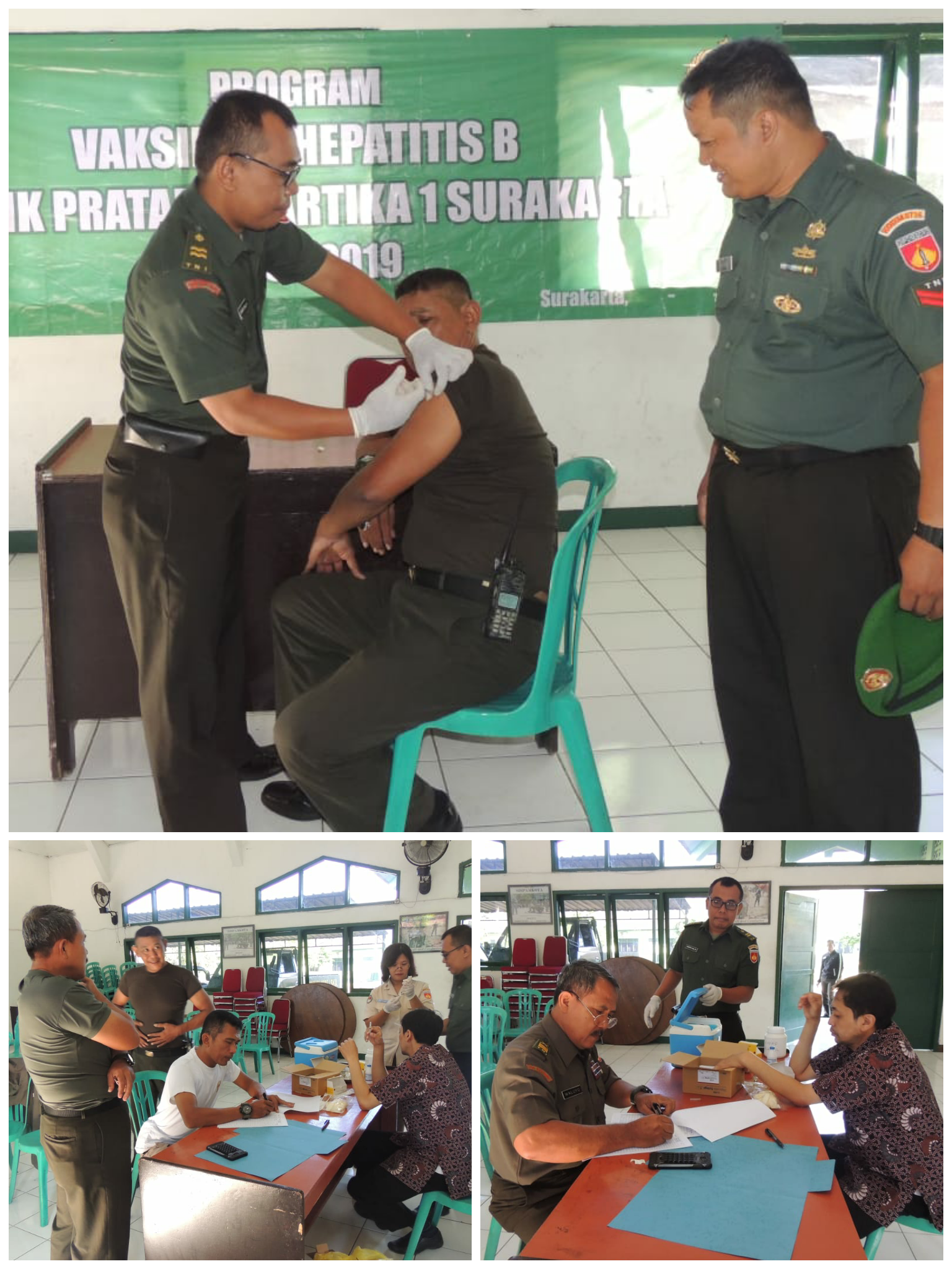 Waspada Penyakit. Seluruh Anggota Kodim 0735/Surakarta Jalani Suntik Vaksin Hepatitis Lanjutan