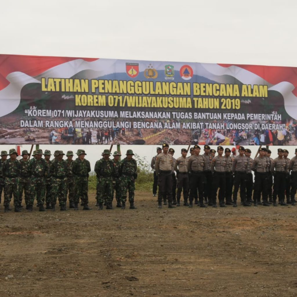 Korem 071/Wijayakusuma Gelar Latihan Penanggulangan Bencana Alam