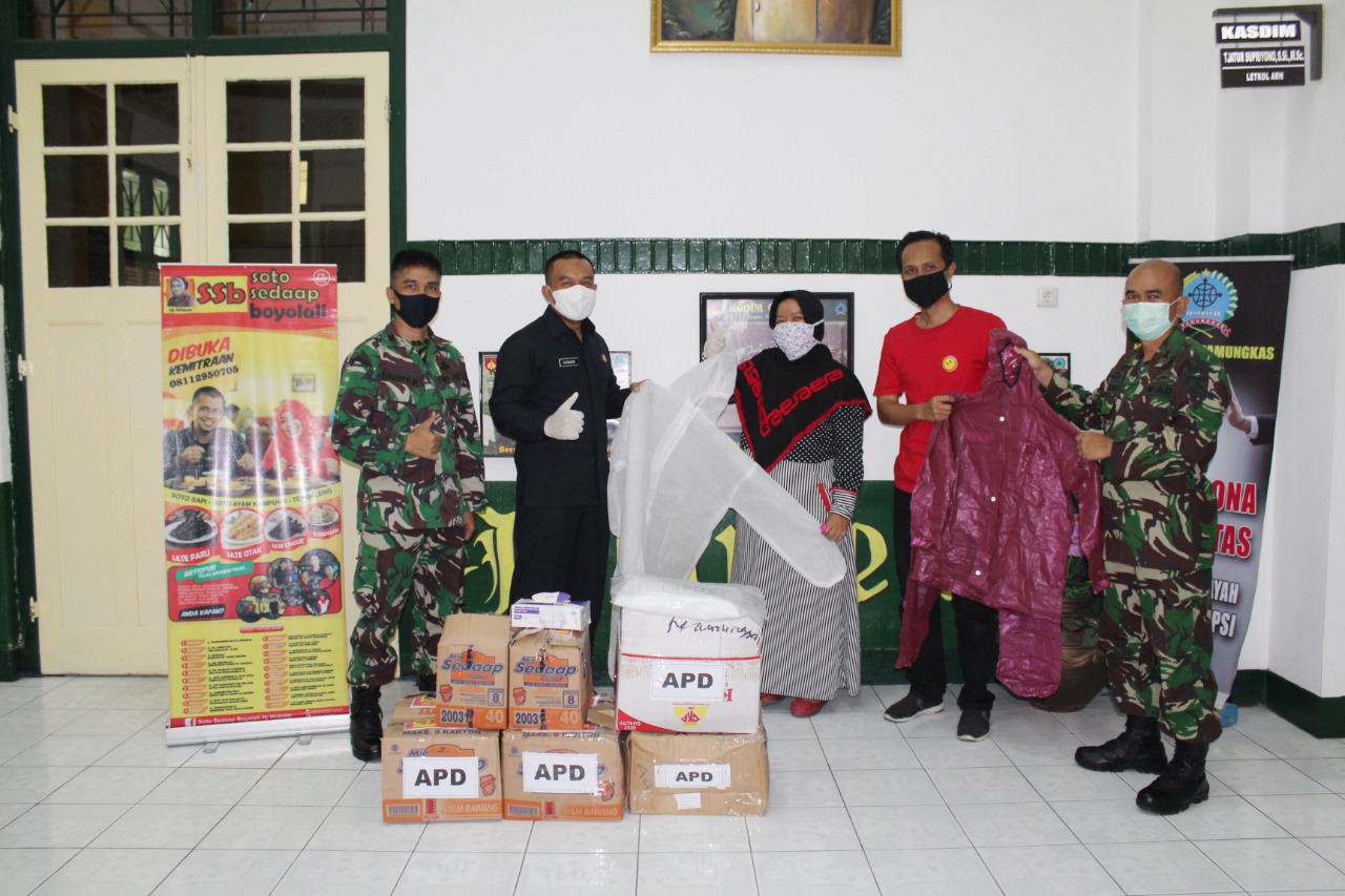 Kodim 0734/ Yogyakarta Terima Bantuan APD Dari Soto Sedaap Hj Widodo