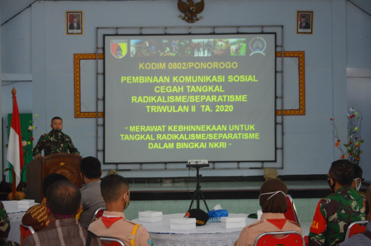 Kodim 0802/Ponorogo Gelar Komsos Cegah Tangkal Radikalisme dan Separatisme