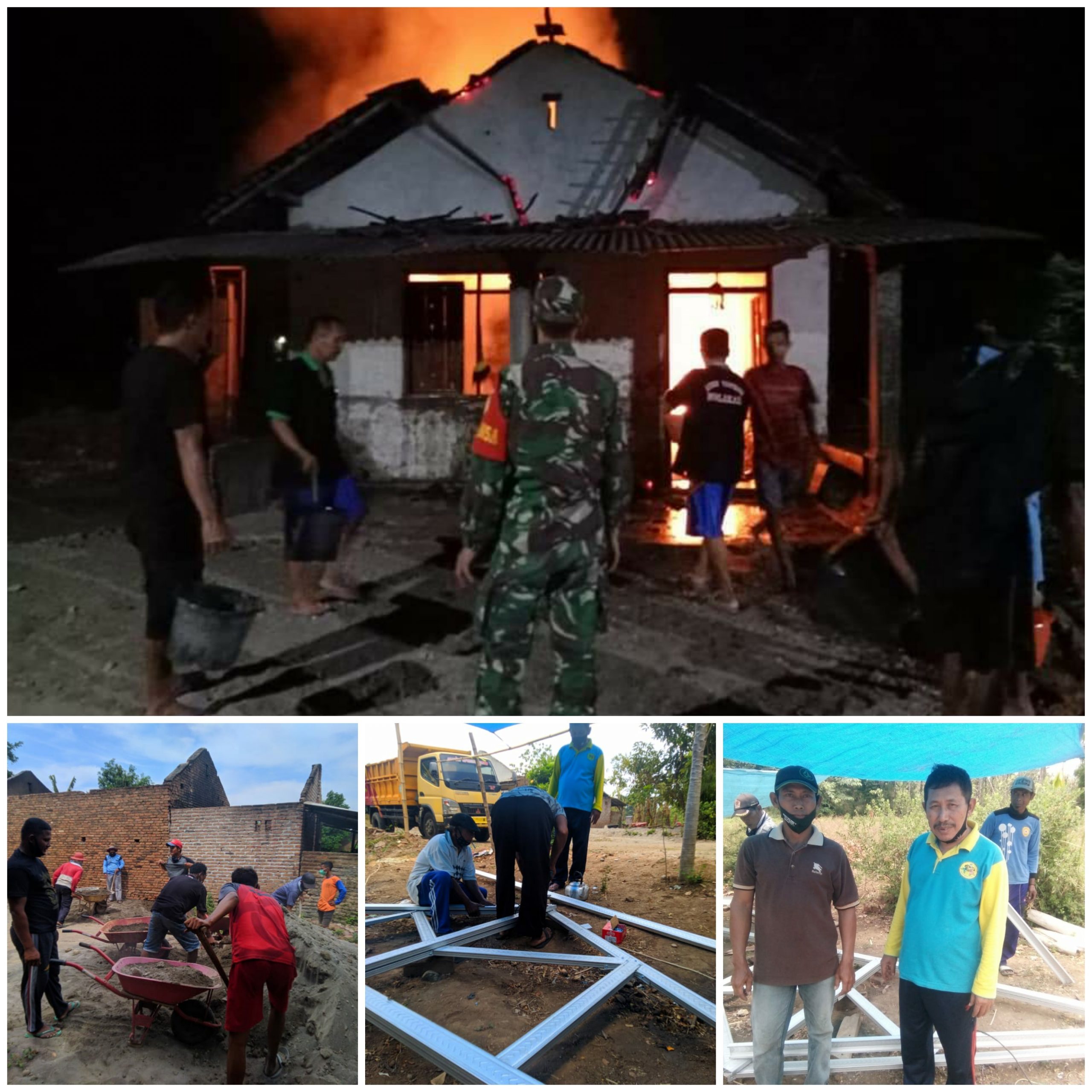 Tanpa Bantuan Pemerintah, Warga Kembangan Swadaya Rehab Rumah Warga Kurang Mampu Korban Kebakaran