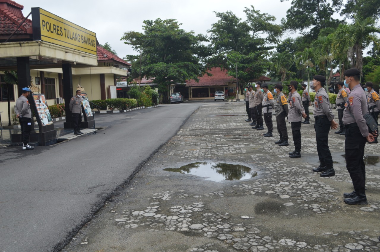 Polres Tulang Bawang Siagakan Puluhan Personel Backup Pilkatiyuh 2020