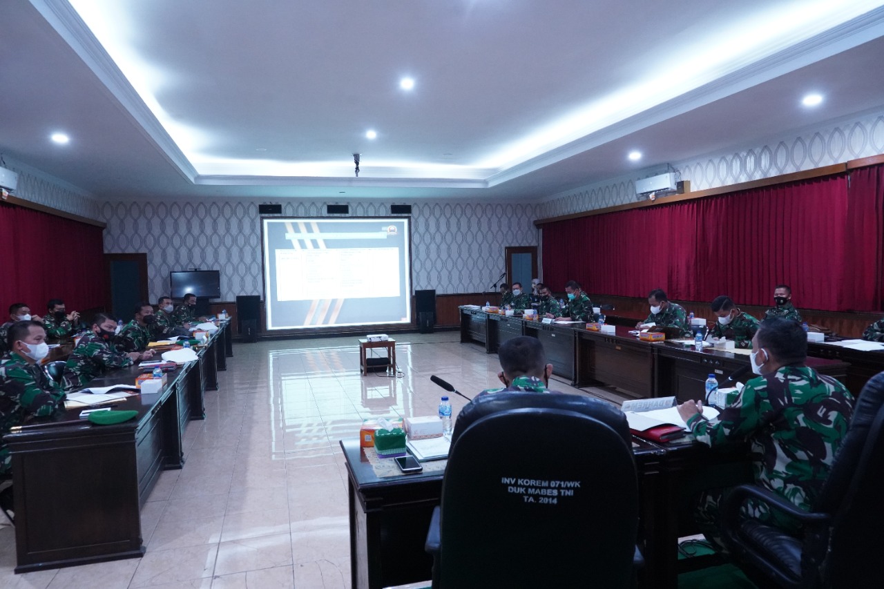 Danrem 071/Wijayakusuma Pimpin Sidang Pankar Jabatan Perwira