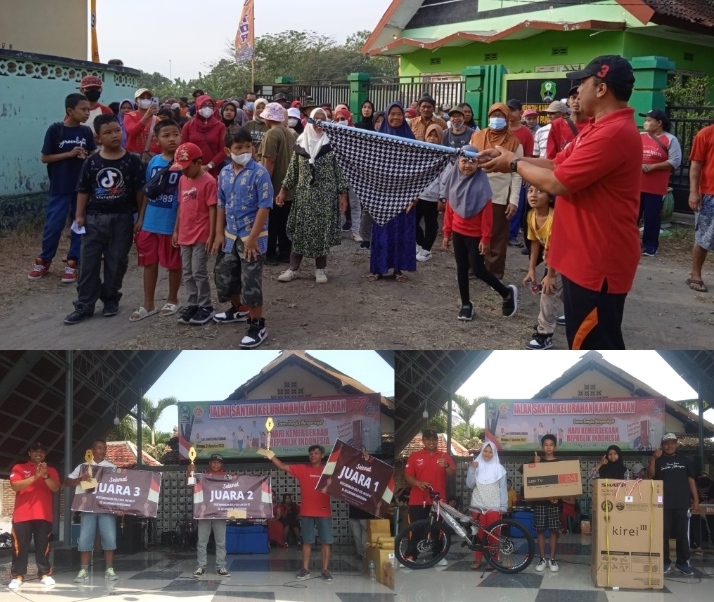 Kelurahan Kawedanan Meriahkan HUT Ke – 77 RI Dengan Jalan Santai
