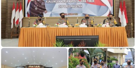 Kapolda Jatim Beri Pengarahan Tentang TWT Dan Penanggulangan Covid-19 Di Polres Magetan