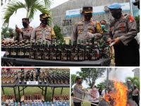 Polres Magetan Musnahkan Barang Bukti Miras dan Narkotika