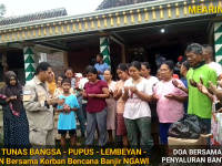 Selain Salurkan Bantuan, Kartar Tunas Bangsa Pupus Berdoa Bersama Korban Banjir Ngawi